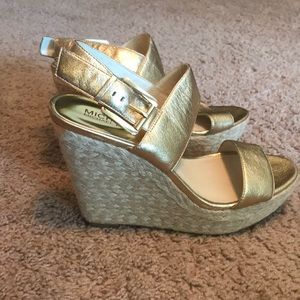Micheal Kors Gold Espadrilles